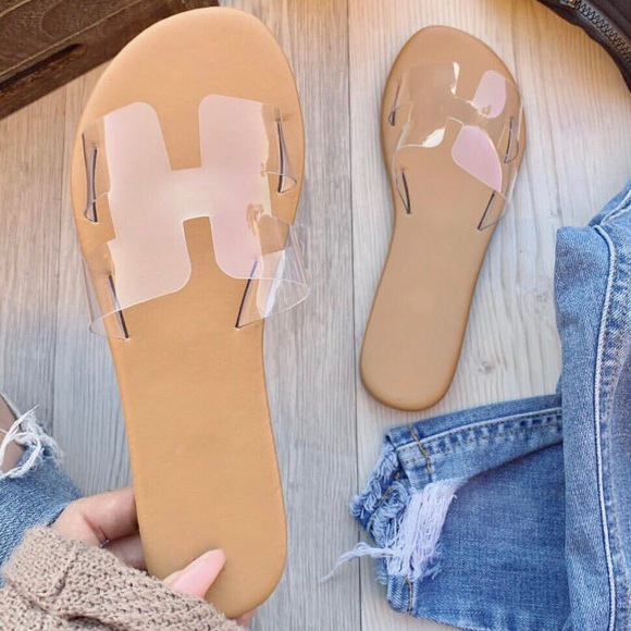 Shoes - ***PRICE IS FIRM***Clear flat sandals/slides
